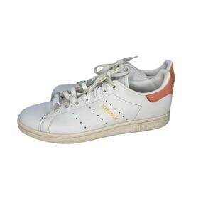 Adidas Stan Smith Sneakers Women's Sz 10 White IE0468 Pink Peach Low Top Lace Up